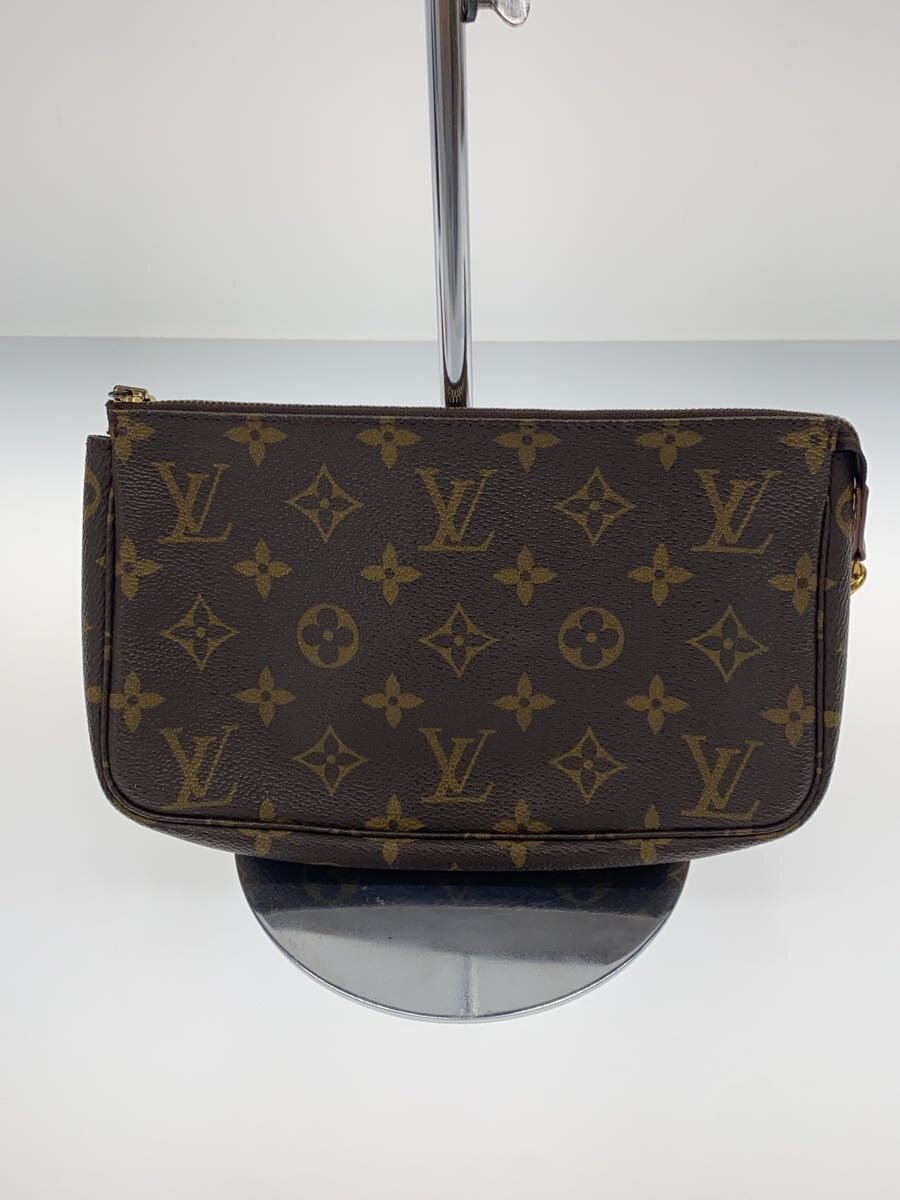 【中古】LOUIS VUITTON◆1)ポシェット・アクセソワール_モノグラム・帆布/PVC/BRW【御徒面子】