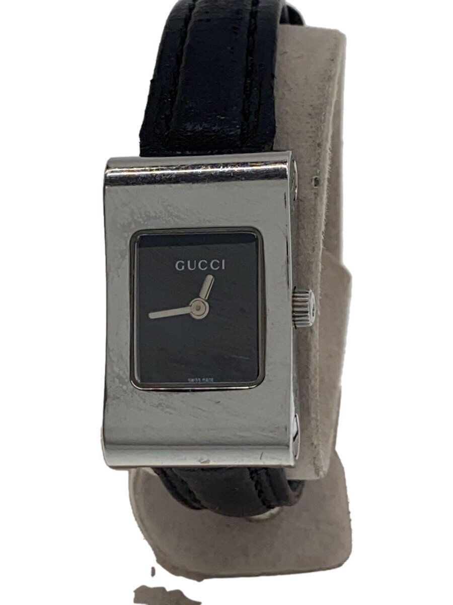 【中古】GUCCI◆クォーツ腕時計/アナログ/レザー/BLK/BLK/SS/2300L/社外ベルト【服飾雑貨他】|2nd STREET 店