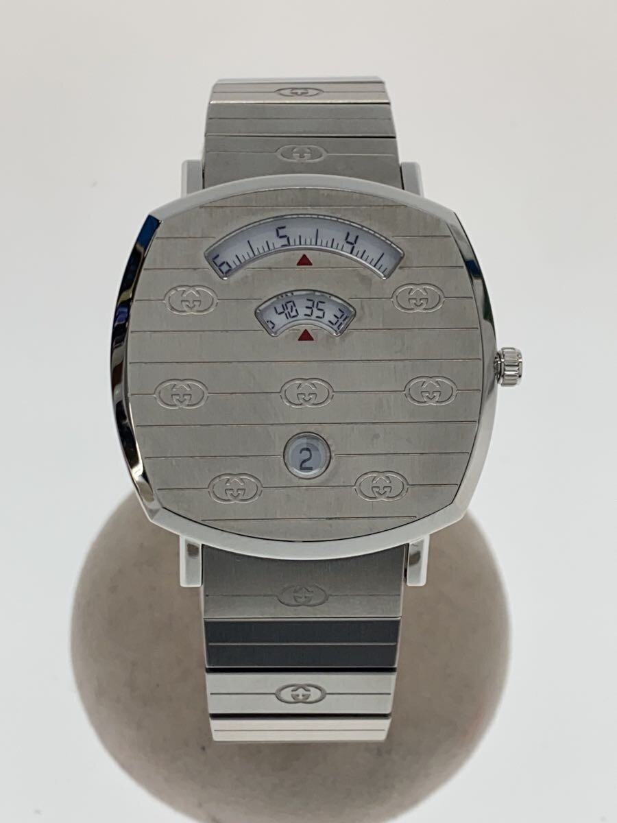 【中古】GUCCI◆ウオッチ/アナログ/ステンレス鋼/WHT/SLV/157.3【服飾雑貨他】