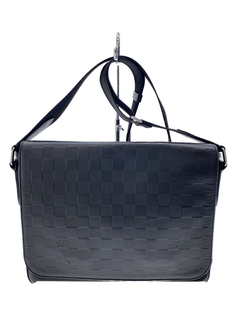 【中古】LOUIS VUITTON◆ディストリクトPM_ダミエ・アンフィニ/なめし革/BLK【御徒面子】