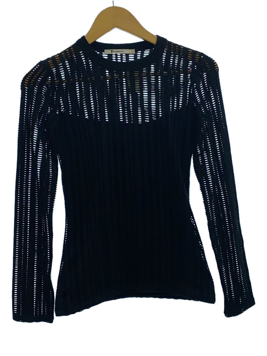 【中古】T by ALEXANDER WANG◆メッシュニットトップス/長袖Tシャツ/S/コットン/BLK【レディースウェア】|2nd STREET 店