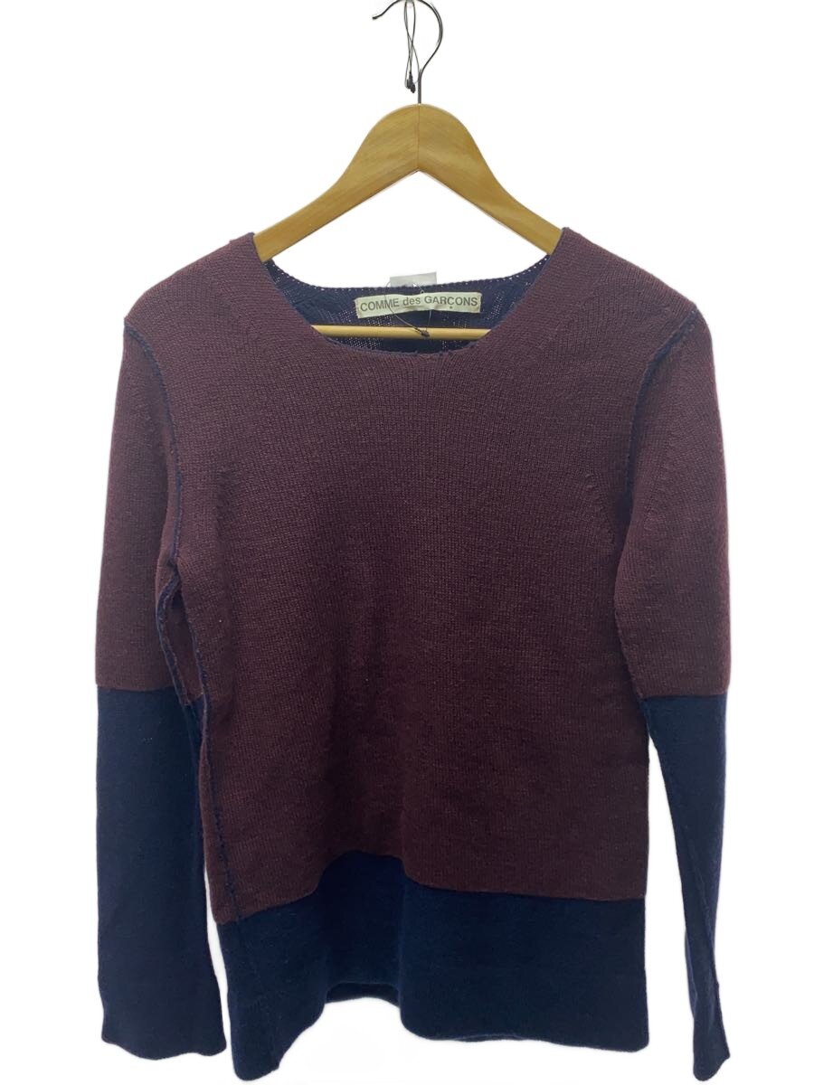 【中古】COMME des GARCONS◆編み物・プルオーバー(薄っぺら)/--/羊毛/BRD/GN-040040【メンズウェア】