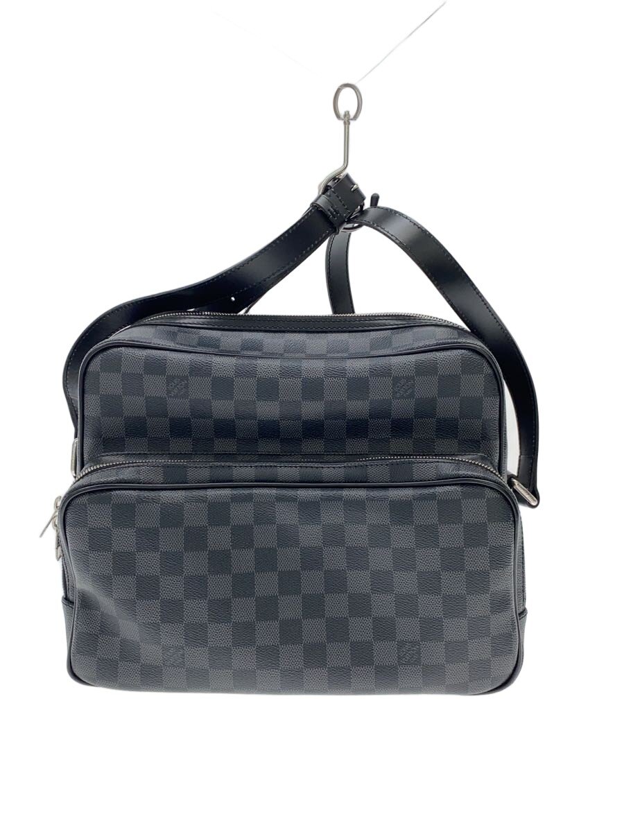【中古】LOUIS VUITTON◆イオ_ダミエ・グラフィット/PVC/BLK/N45252/黒いこと/黒//【御徒面子】