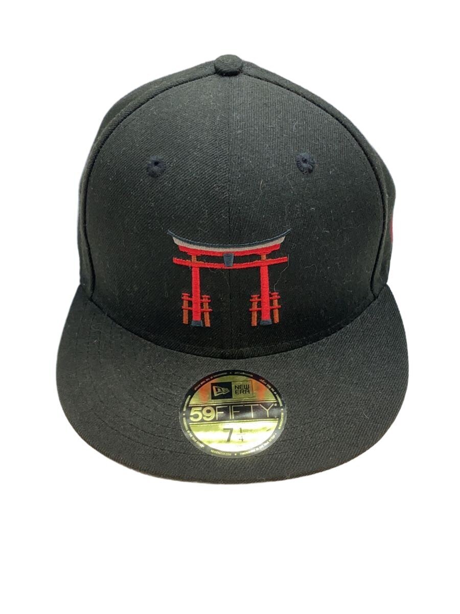 【中古】NEW ERA◆鳥打ち帽/7 1/4/ポリエステル/BLK/無地/メンズ【服飾雑貨他】