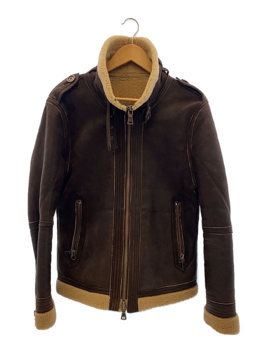【中古】BURBERRY BLACK LABEL◆上衣/L/なめし革/BRW/無地/BMP25-323-58【メンズウェア】