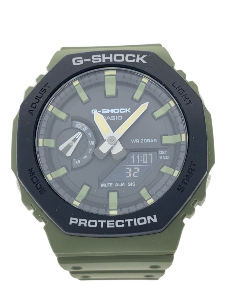 【中古】CASIO◆G-SHOCK/GA-2110SU-3AJF/石英ウオッチ/デジアナ/盤面黒いこと/カーキ【服飾雑貨他】