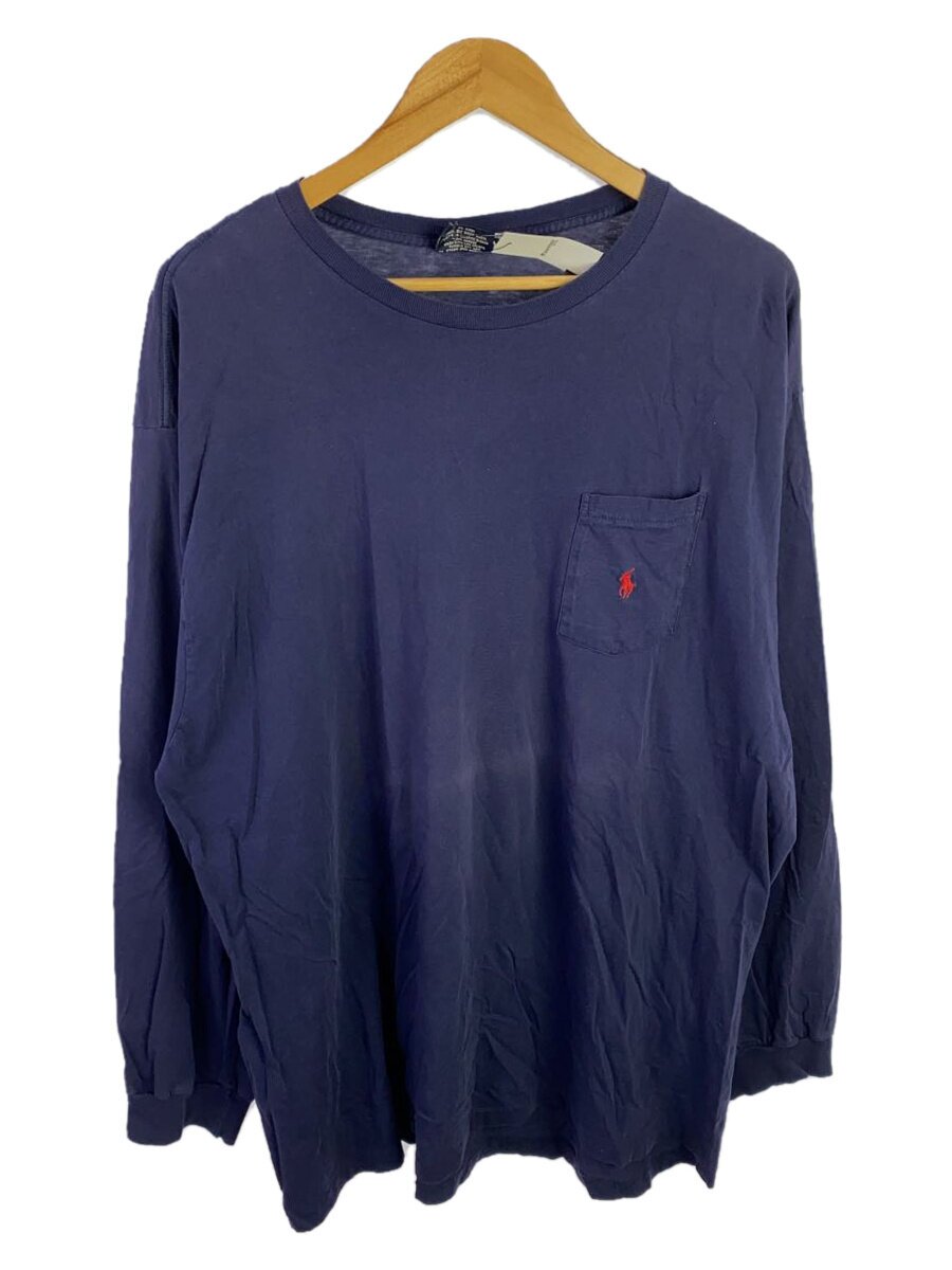 【中古】POLO RALPH LAUREN◆長袖プルオーバー/XL/綿織物/NVY【メンズウェア】