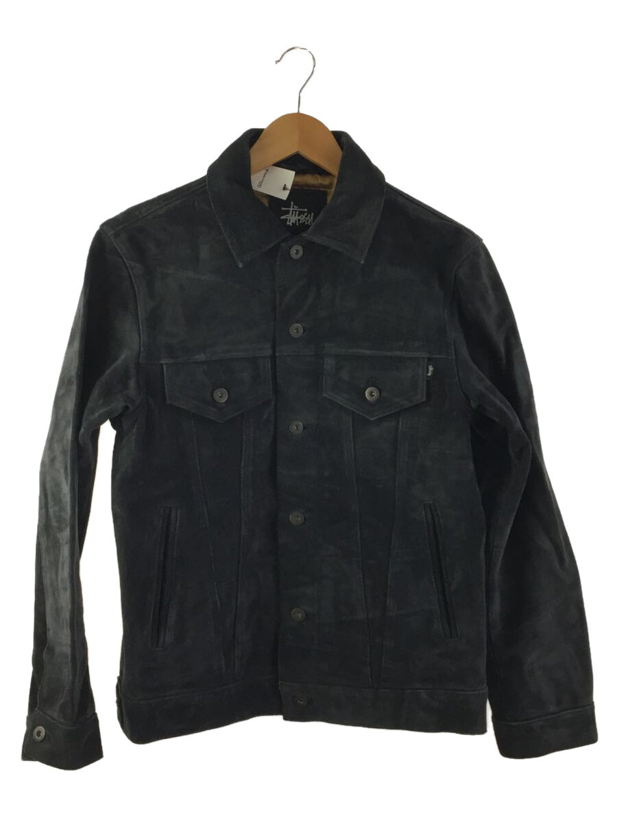 【中古】STUSSY◆なめし革上衣・上衣/S/スウェード/NVY/無地/? NULL ?【メンズウェア】