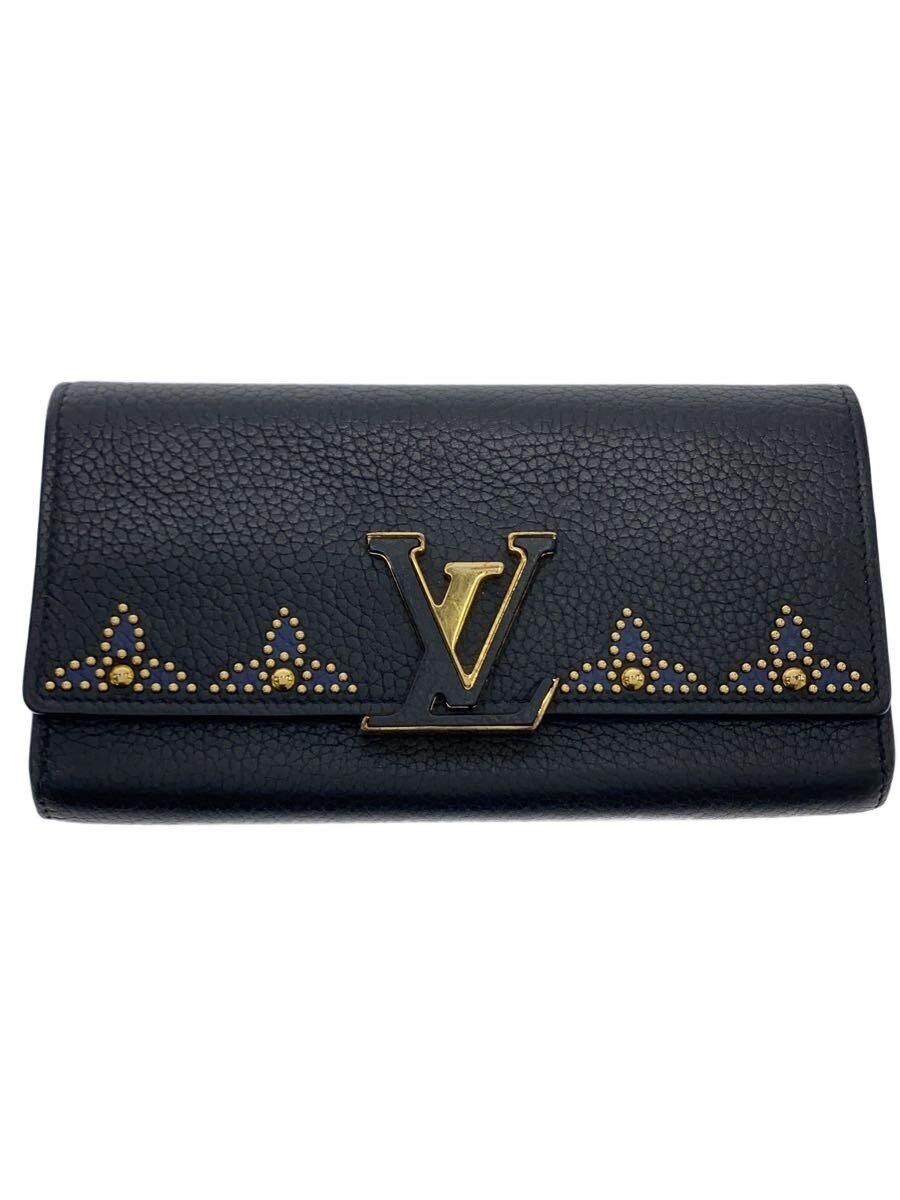 【中古】LOUIS VUITTON◆ポルト・フォイユ・カプシーヌ_トリヨン_スタッズフラワー/牛革/BLK/レディース//【服飾雑貨他】｜2ｎｄ STREET 店