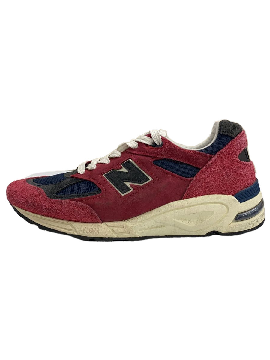 【中古】NEW BALANCE◆M990/赤いこと/27糎/RED/スウェード/? NULL ?【シューズ】