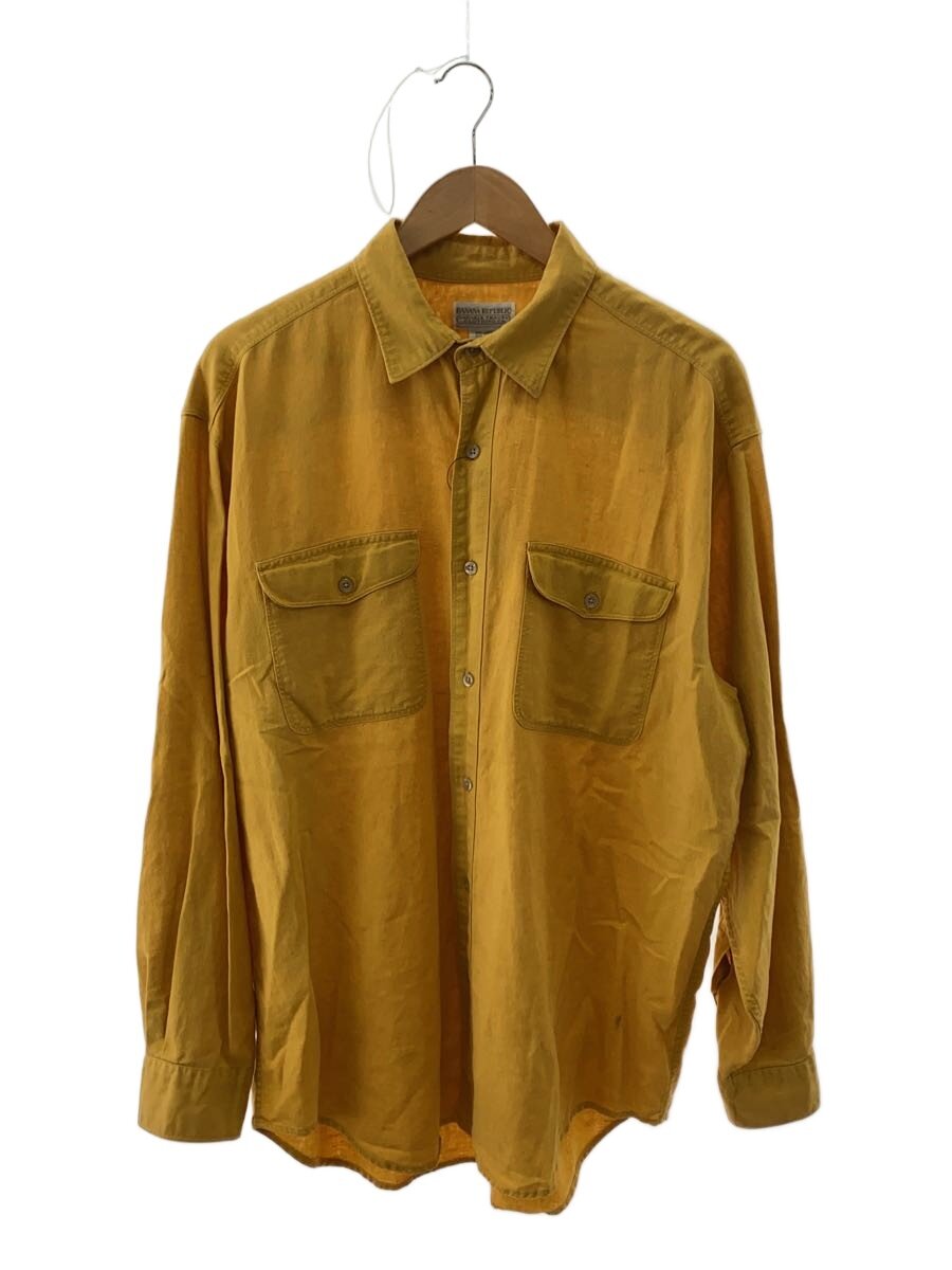 【中古】BANANA REPUBLIC◆長袖プルオーバー/L/リネン/YLW/無地//【メンズウェア】