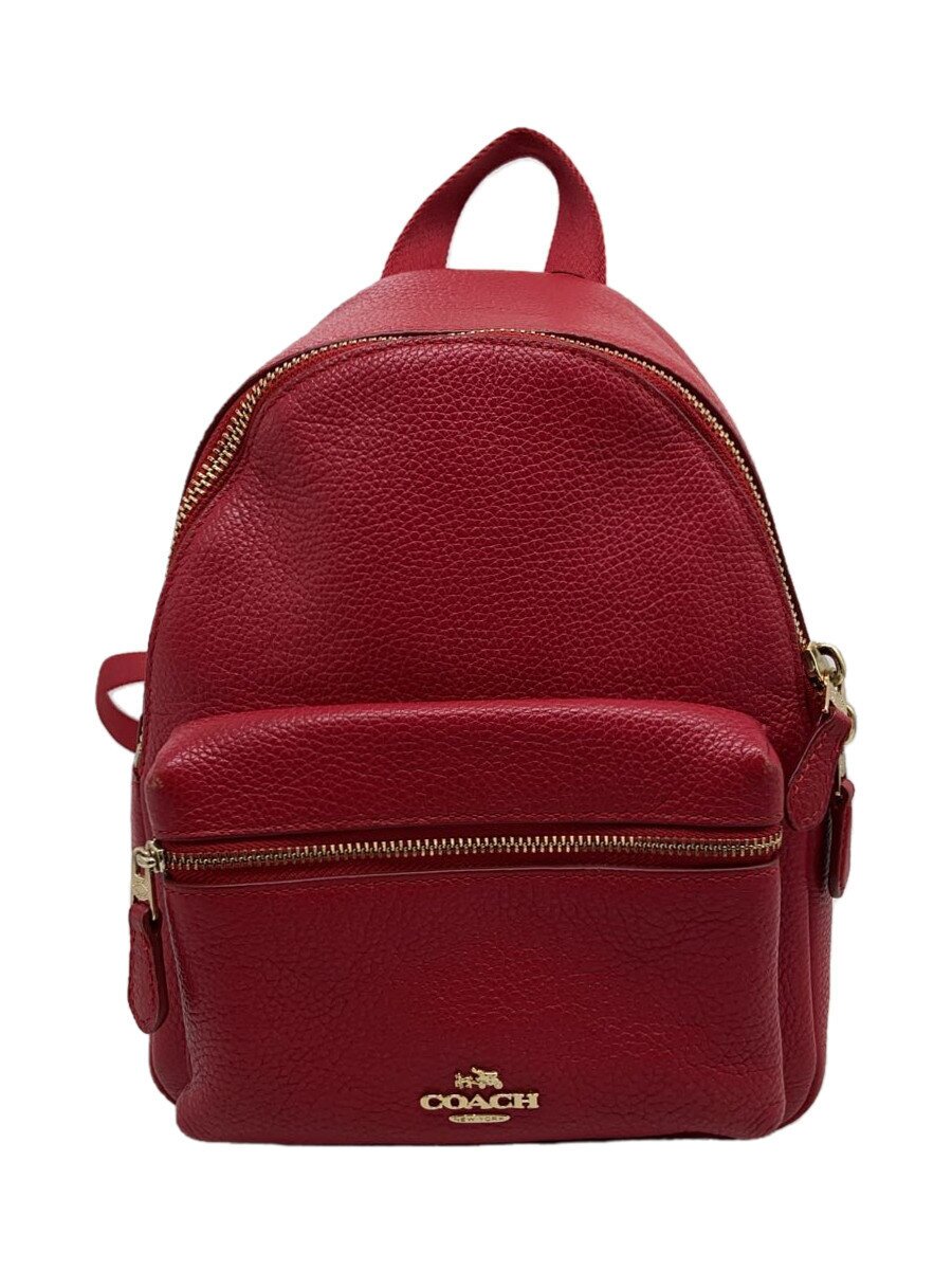【中古】COACH◆背嚢/なめし革/BLK/F38263【御徒面子】