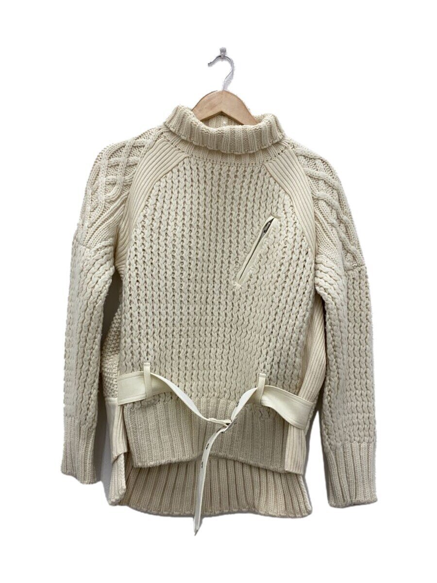 【中古】sacai◆20AW/ファブリックコンボハイネックニットニット・セーター(朦々たる)/2/羊毛/皮膚軟化剤/20-05279【レディース御召しもの】