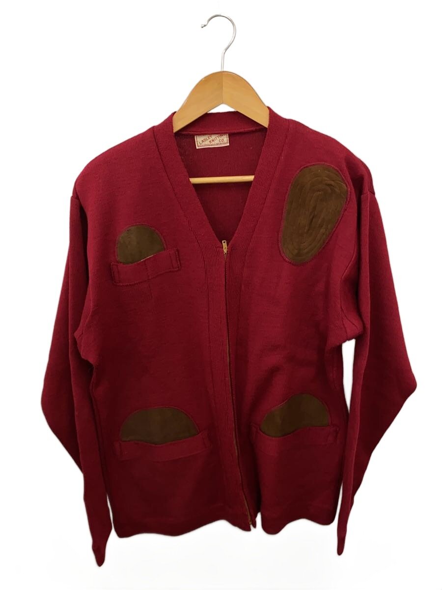 【中古】lasley knitting◆ジレー(朦々たる)/60S/シューティングジレー/羊毛/RED【メンズウェア】