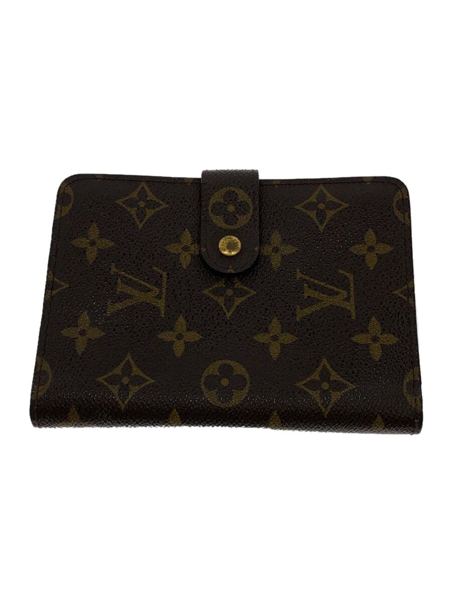 【中古】LOUIS VUITTON◆ポルト・パピエ・ジップ_モノグラム・帆布_BRW/PVC/赤銅色/茶/レディース【服飾雑貨他】