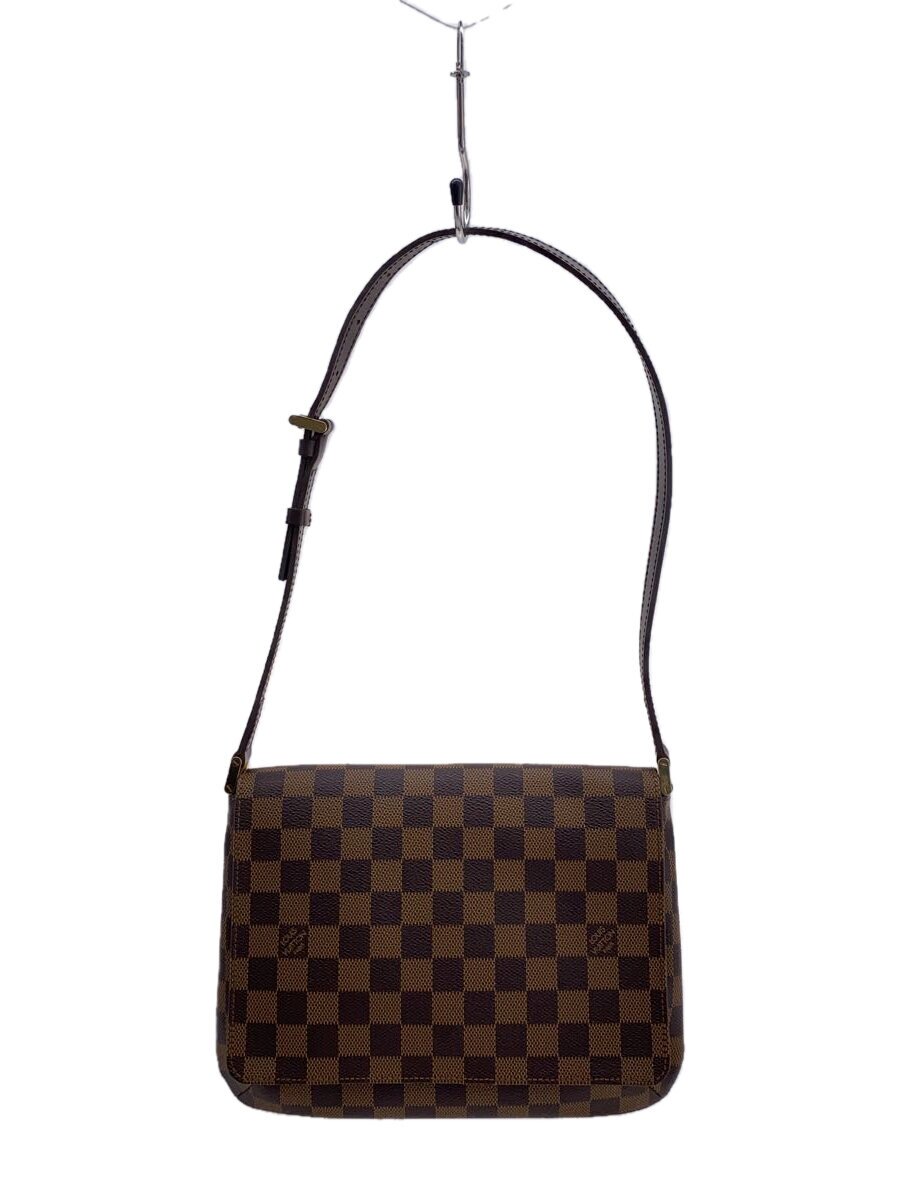【中古】LOUIS VUITTON◆ミュゼット・タンゴ_ダミエ・エベヌ_遊撃手肩先_BRW/PVC/BRW【御徒面子】