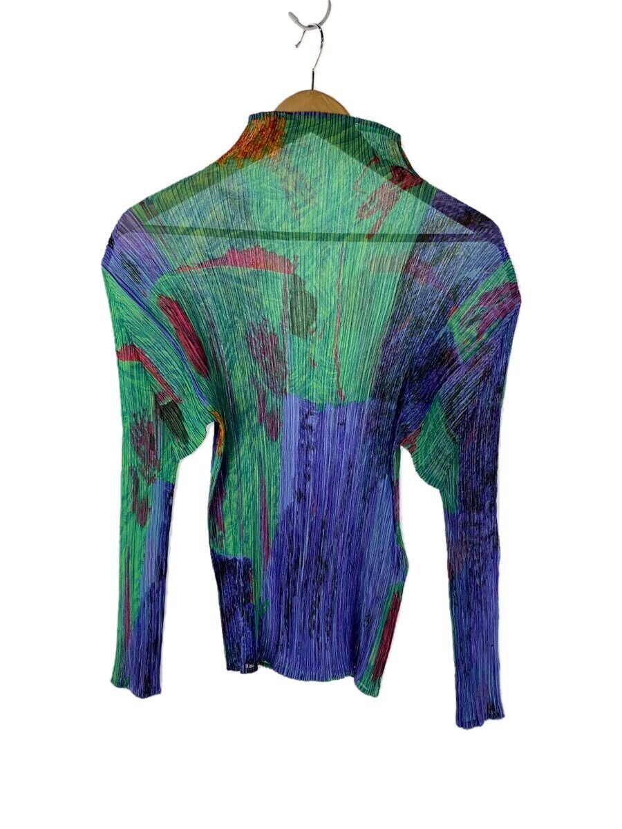 【中古】ISSEY MIYAKE◆長袖カットソー/M/ポリエステル/パープル/総柄/IM63-FJ626【レディースお召しもの】