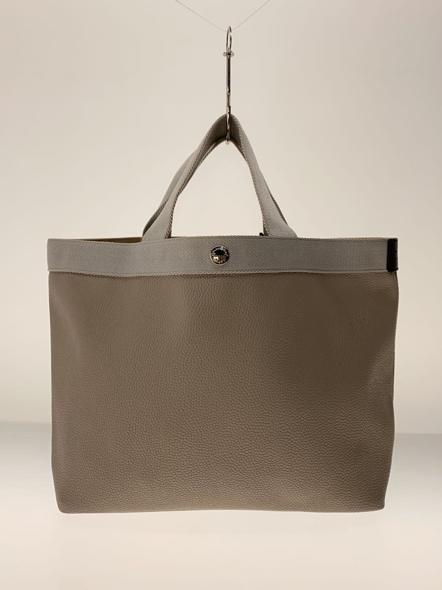【中古】Herve Chapelier◆トートバッグ/レザー/SLV/無地/704GP/1611L/ハンドルグリッパー付き【バッグ】｜2ｎｄ STREET 店