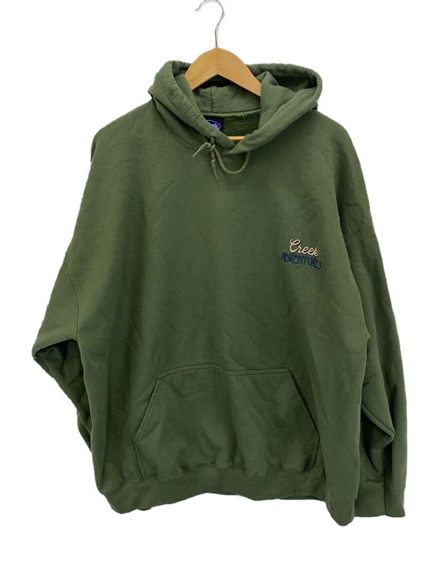 【中古】Creek Angler’s Device◆プルオーバーフーディー/ティーシャツパーカー/2XL/刺しゅう/カーキ【メンズウェア】