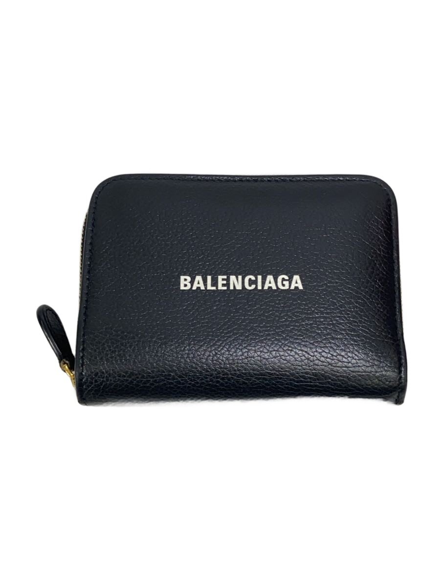 【中古】BALENCIAGA◆2つ折り紙入れ/なめし革/BLK/メンズ/650879//【服飾雑貨他】