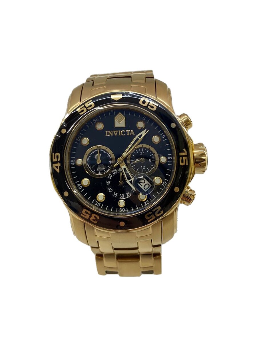 【中古】invicta◆PRO DIVER 石英ウオッチ/アナログ/ステンレス鋼/BLK/GLD/SS/0072【服飾雑貨他】