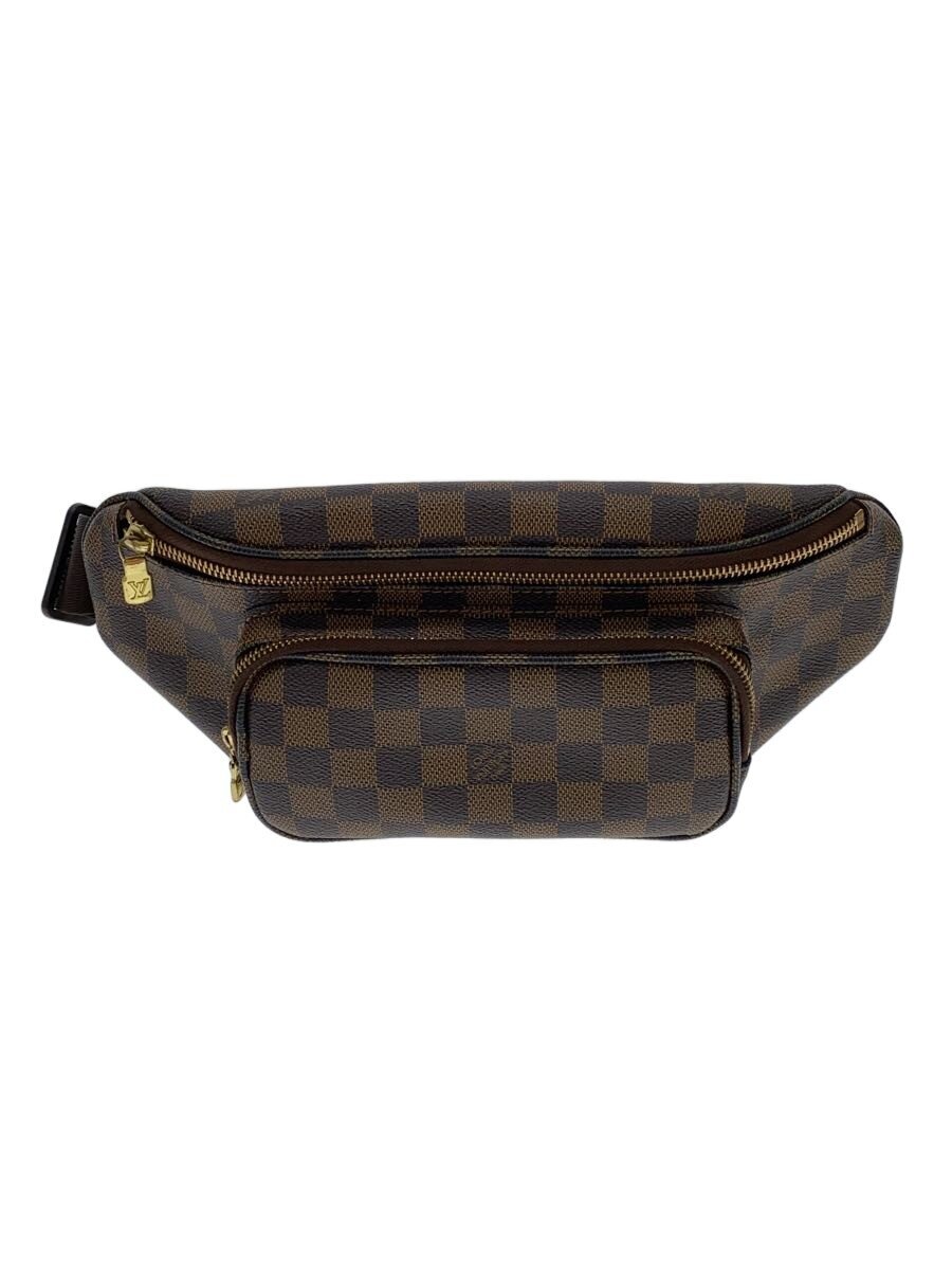 【中古】LOUIS VUITTON◆バムバッグ・メルヴィール_ダミエ・エベヌ/PVC/赤銅色【御徒面子】