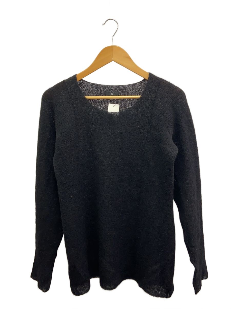 【中古】Y’s◆編み物・プルオーバー(薄っぺら)/羊毛/BLK/無地/YV-K23-144【レディース御召しもの】