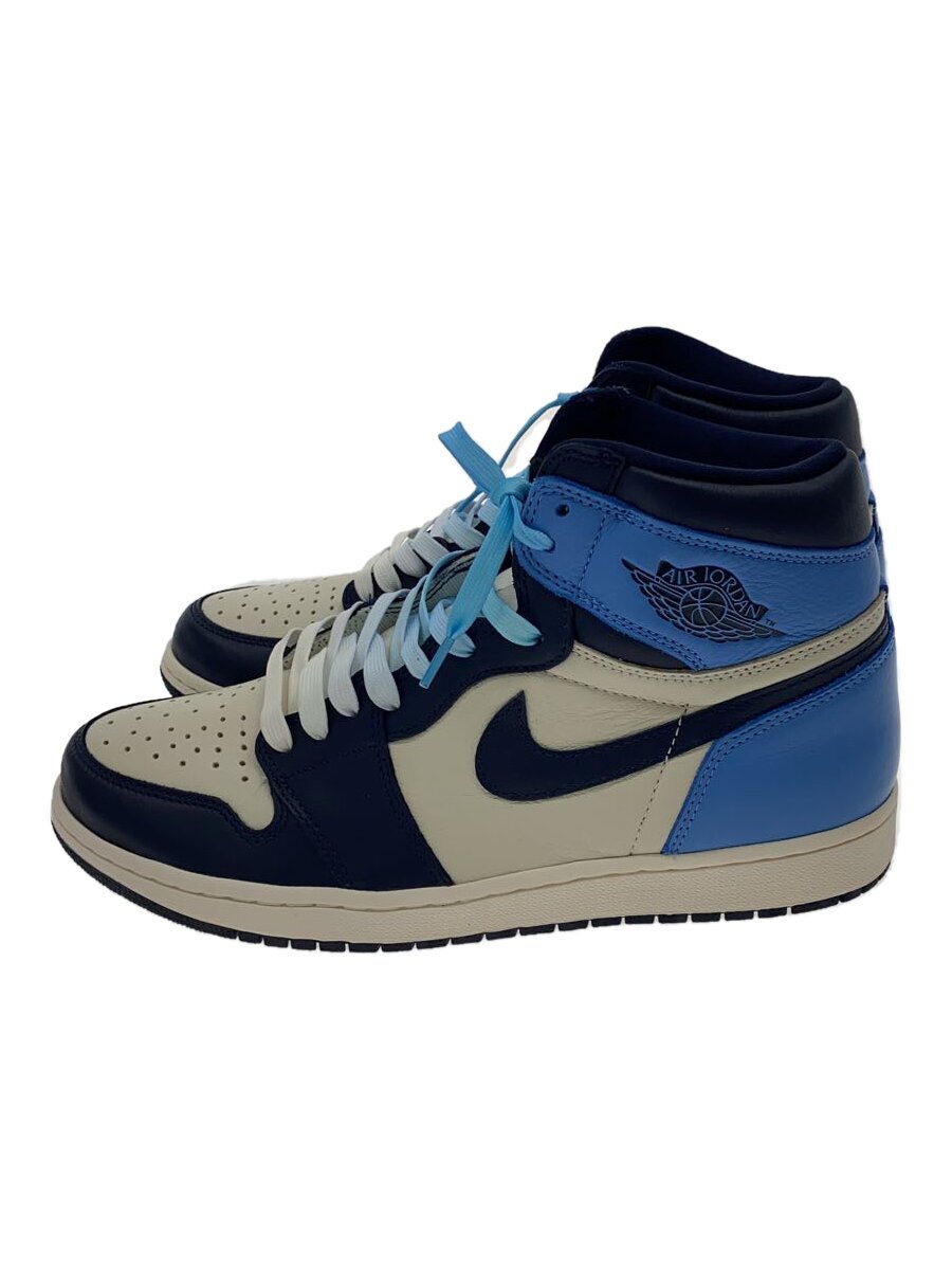 【中古】NIKE◆AIR JORDAN 1 RETRO HIGH OG/エアジョーダン1レトロハイ/白いこと/29珊/BLU【シューズ】