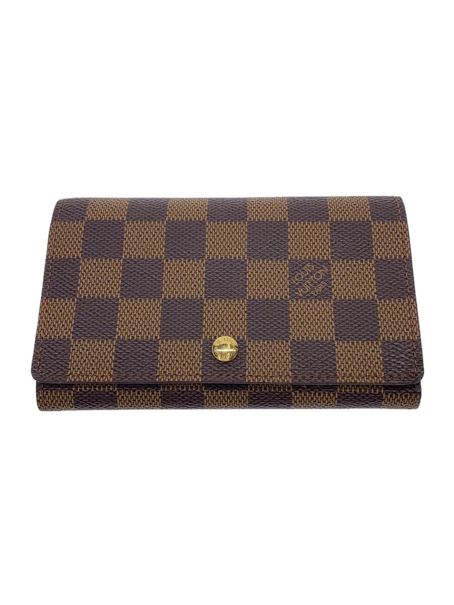 【中古】LOUIS VUITTON◆ポルト・モネ・ビエ・トレゾール_ダミエ・エベヌ_BRW/PVC/BRW/レディース【服飾雑貨他】 29,029円