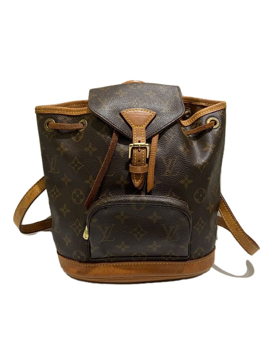 【中古】LOUIS VUITTON◆底スレ・革落ち込み・汚れ有/ミニ・モン掏摸_モノグラム・帆布_BRW/PVC/BRW//【御徒面子】
