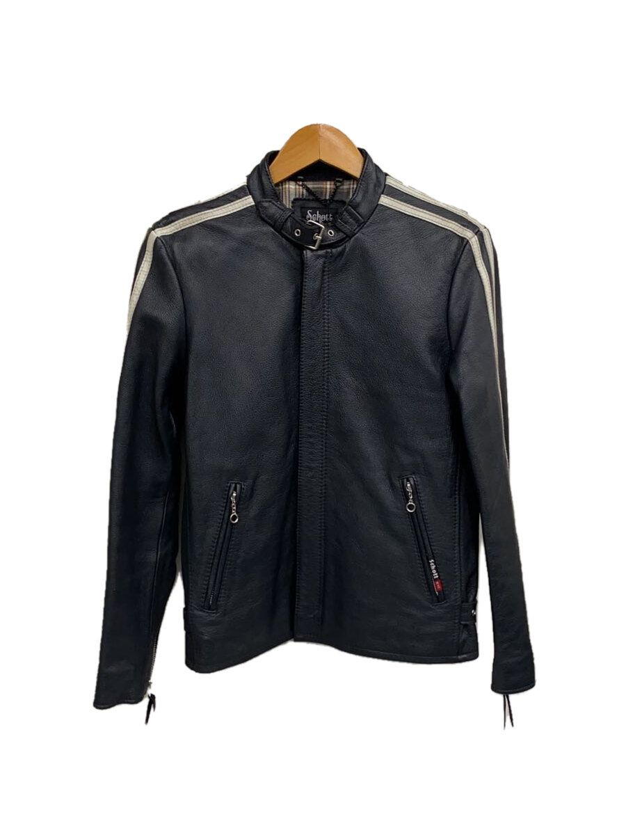 【中古】Schott◆なめし革上衣・上衣/S/なめし革/BLK/ショートクラシックレーサー//【メンズウェア】