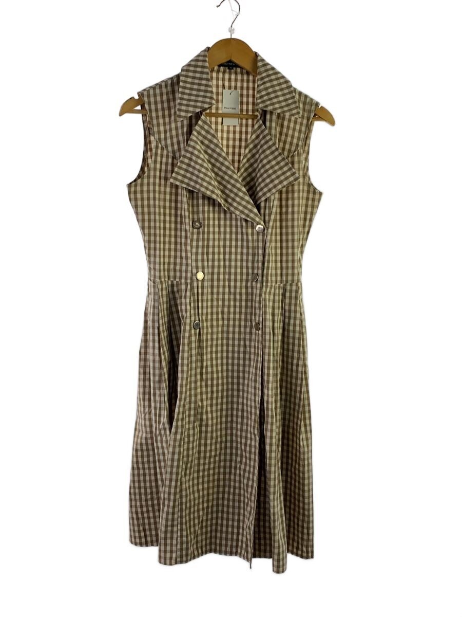 【中古】FOXEY NEWYORK◆ノースリーブシャツワンピース/40/綿織物/BEG/ギンガムCK/19094-SPSAY13/? NULL ?【レディース御召しもの】