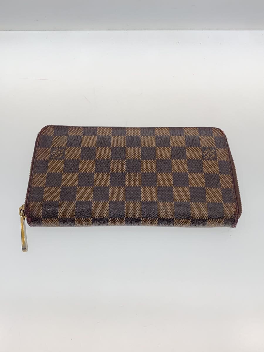 【中古】LOUIS VUITTON◆ジッピー・オーガナイザー_ダミエ・エベヌ_BRW/PVC/BRW/メンズ【服飾雑貨他】