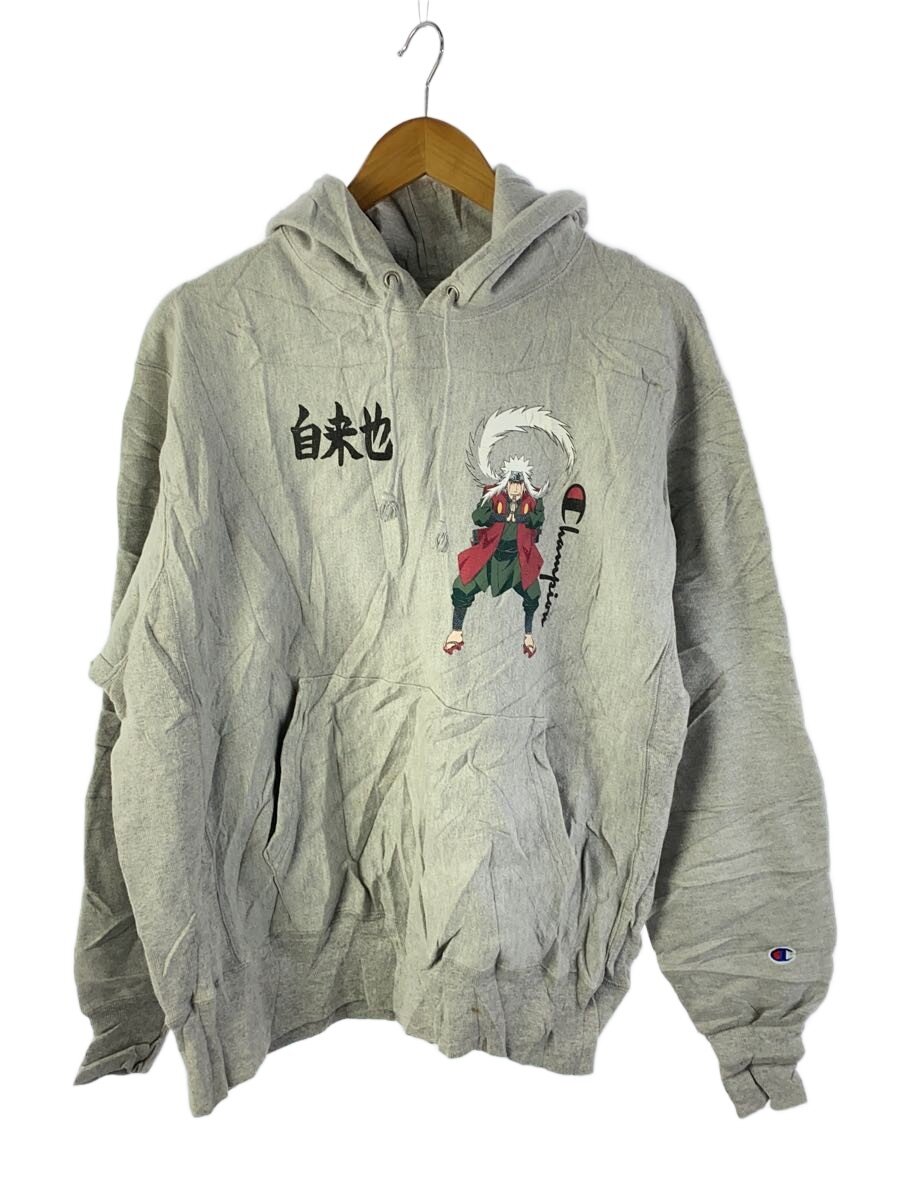 【中古】Champion◆パーカー/L/コットン/GRY/プリント【メンズウェア】|2nd STREET 店