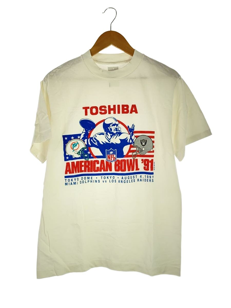 【中古】プルオーバー/TOSHIBA/NFL/シングル編み目/WHT/刷り上げる【メンズウェア】
