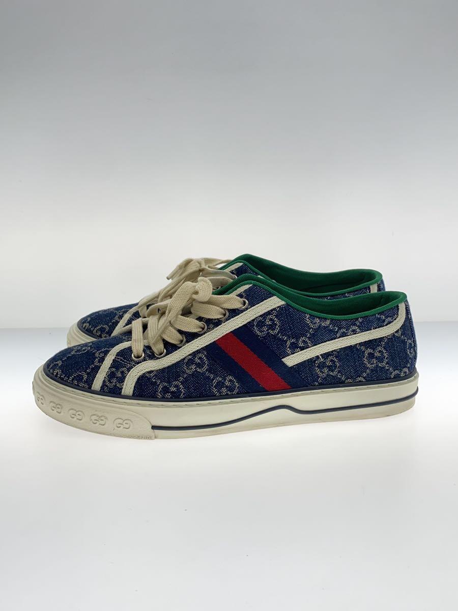 【中古】GUCCI◆ローカットスニーカー/CGジャガードデニムスニーカー/NVY/帆布【シューズ】