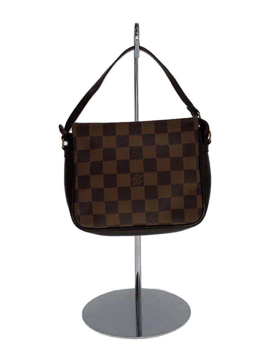 【中古】LOUIS VUITTON◆トゥールス・メイクアップ_ダミエ・エベヌ_BRW/PVC/BRW【御徒面子】
