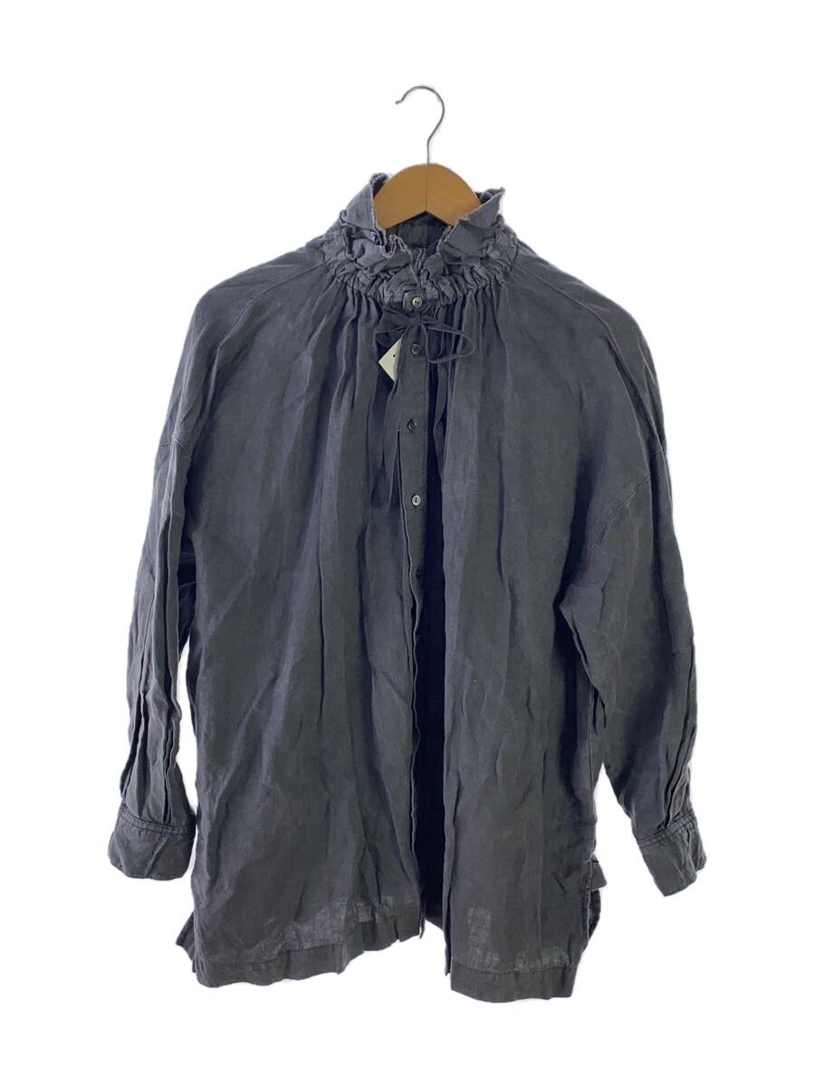 【中古】nest Robe◆長袖トップ/FREE/リネン/GRY/無地/01223-1034//【レディースお召しもの】