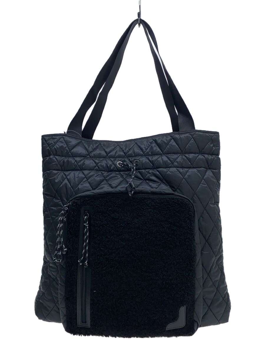 【中古】Y’s◆QUILTED POLYESTER TOTE BAG/引き船付/トートバッグ/ポリ/BLK/YJ-I18-895【御徒面子】