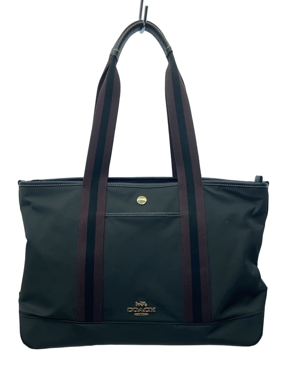 【中古】COACH◆トートバッグ/ナイロン/BLK/H2277//【御徒面子】