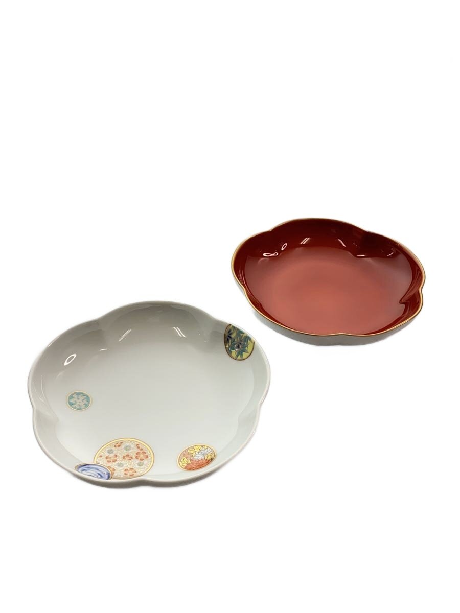【中古】深川製磁◆寿赤絵/睦皿揃/2点セット【キッチン用品】