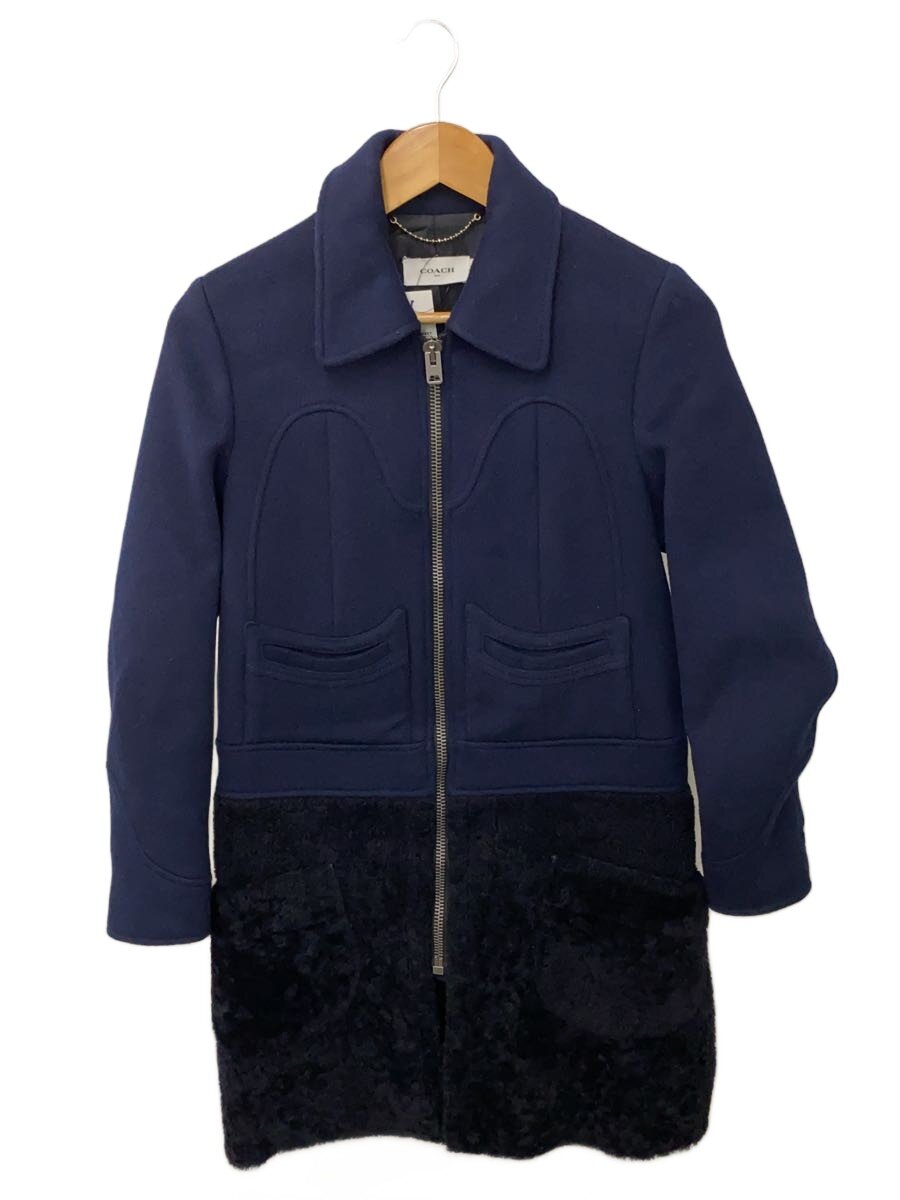 【中古】COACH◆厚地の外套/O/羊毛/NVY/38470【レディース御召しもの】