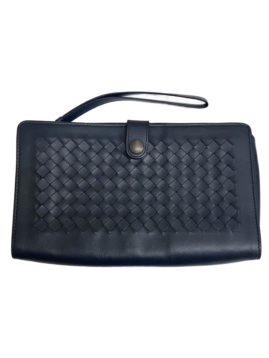 【中古】BOTTEGA VENETA◆二番目御徒面子/なめし革/NVY/無地//【御徒面子】