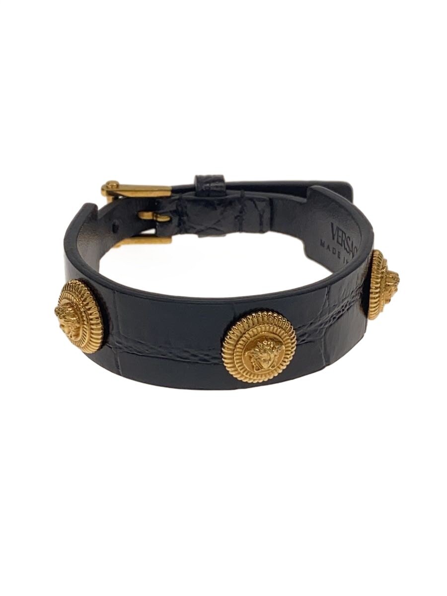 【中古】VERSACE◆VERSACE/ブレスレット/レザー/BLK/メンズ【服飾雑貨他】|2nd STREET 店