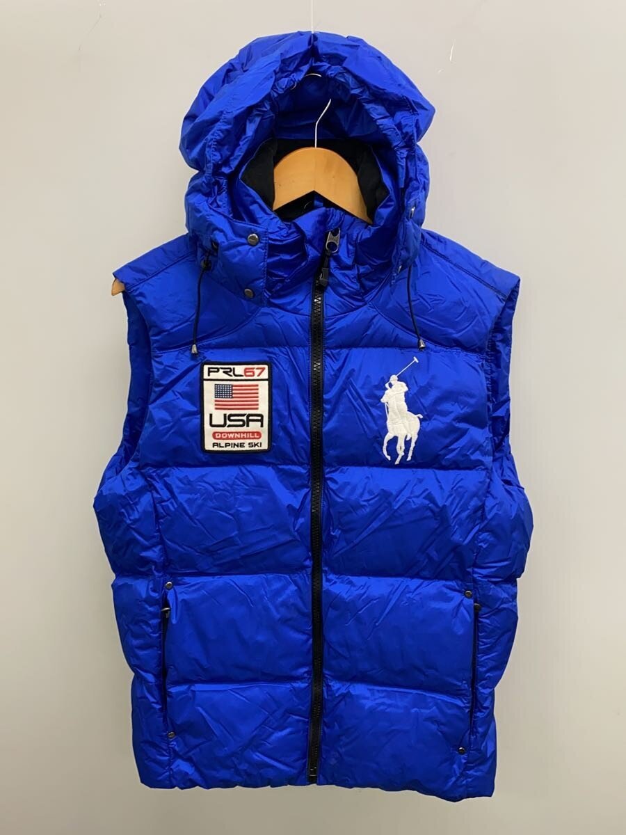【中古】POLO RALPH LAUREN◆落ちこむより良い/M/ナイロン/BLU/無地【メンズウェア】