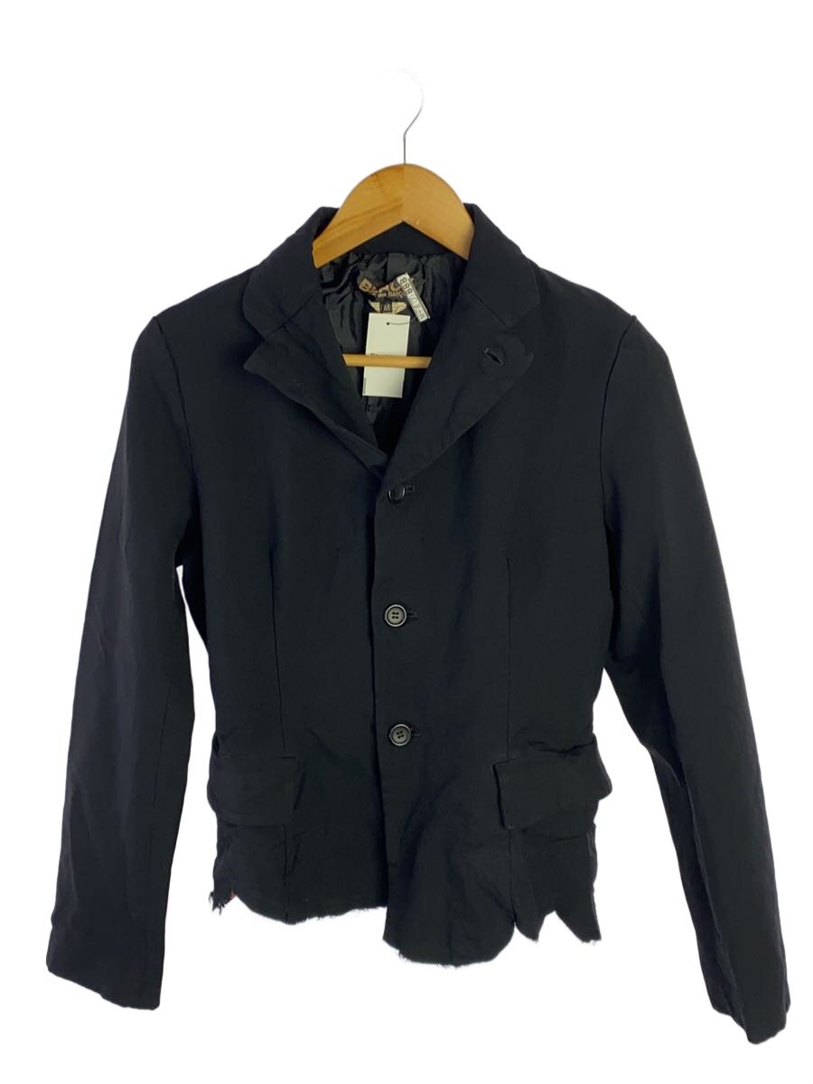 【中古】BLACK COMME des GARCONS◆テーラードジャケット/M/ポリエステル/BLK/無地/1C-J003【メンズウェア】