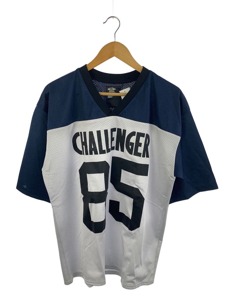 【中古】CHALLENGER◆18SS/LOGO PRINTED MESH TEE/L/ポリエステル/NVY【メンズウェア】