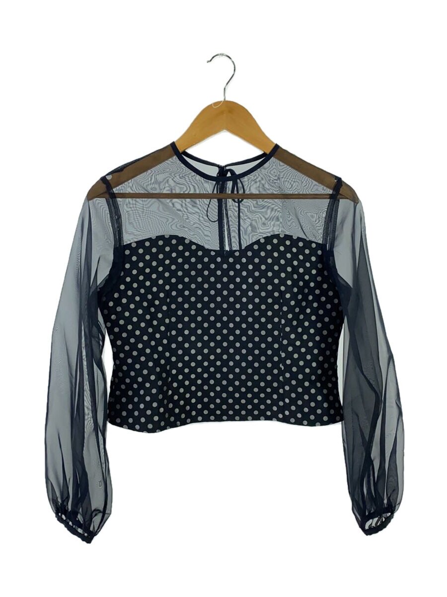 【中古】LE CIEL BLEU◆Sheer Dot Blouse/長袖トップ/36/ポリエステル/BLK/一点/25A63515【レディース御召しもの】