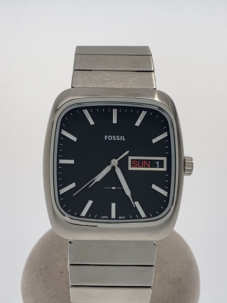 【中古】FOSSIL◆ウオッチ/アナログ/ステンレス鋼/BLK/SLV/SS/FS5331【服飾雑貨他】