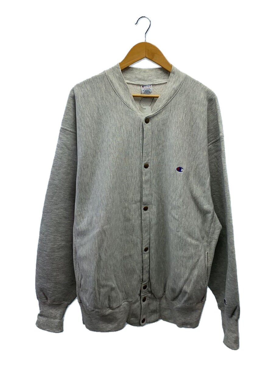【中古】Champion◆90s/刺しゅう曳き船/REVERSE WEAVE SNAP CARDIGAN/スナップカーデ/XXL/綿織物【メンズウェア】